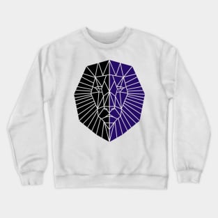 LION Face Geometric Animal Crewneck Sweatshirt